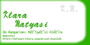 klara matyasi business card